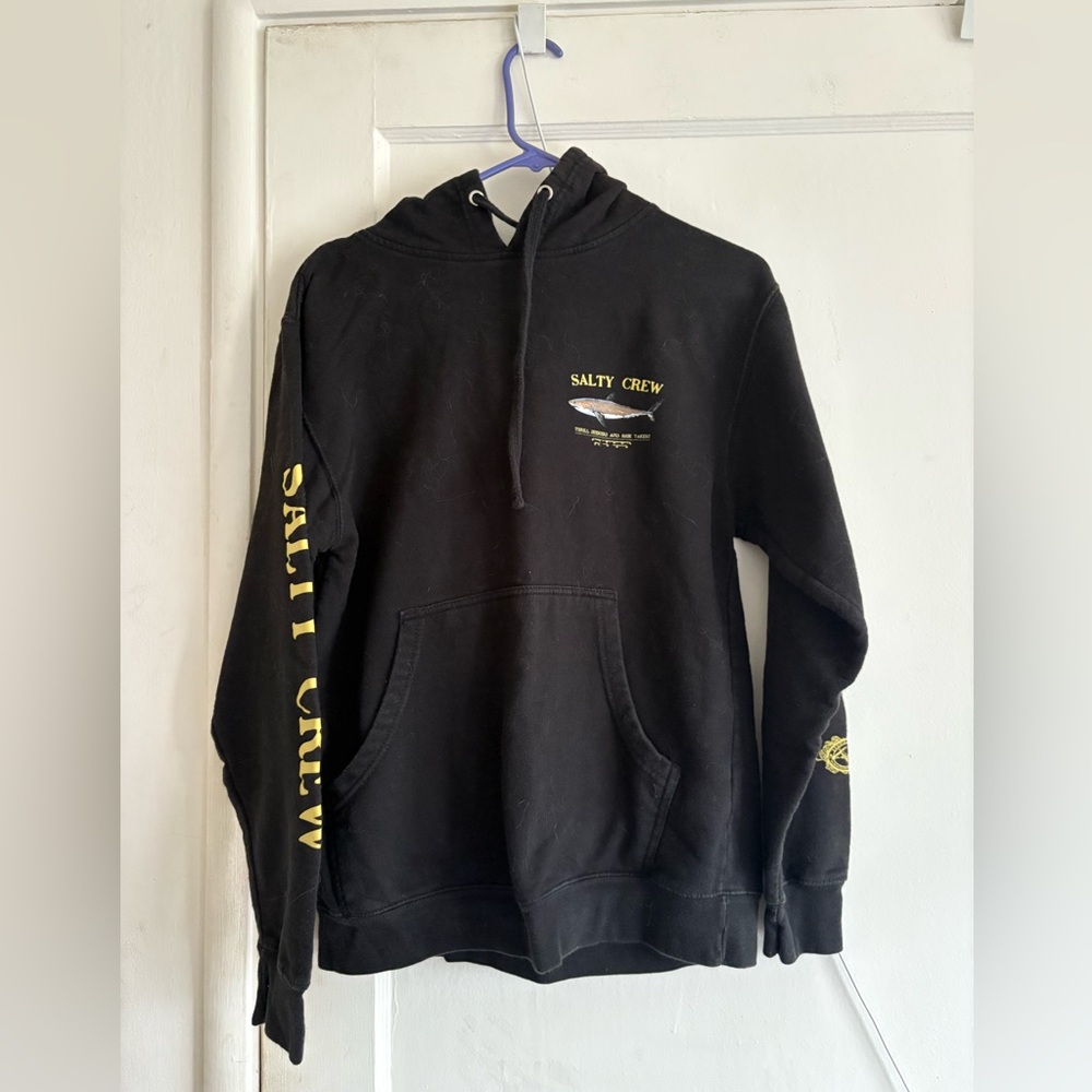 Salty Crew Black Hoodie with Yellow Accents
